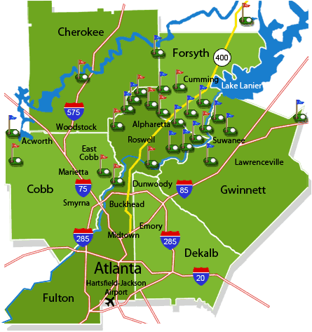 Atlanta Golf Country Club Homes Map